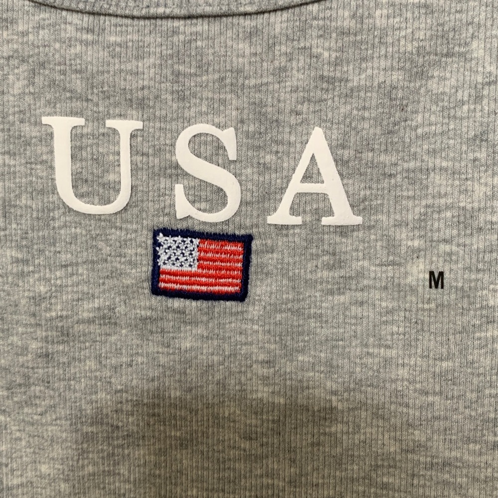 #143 NWT size m Aeropostale Seriously Soft Gray Tank w/ USA - Picture 3 of 3